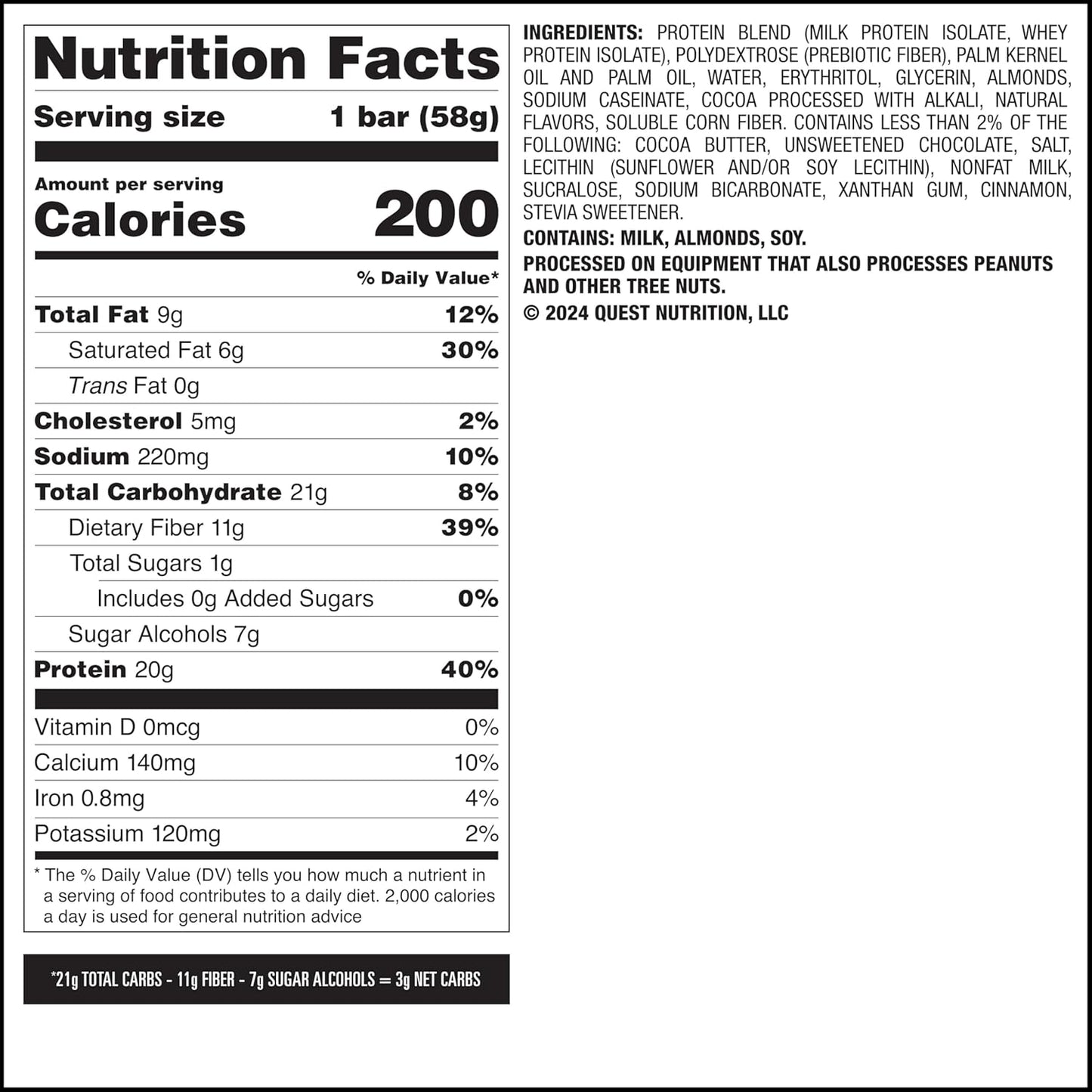 Quest Nutrition Overload Protein Bars, Cookie Commotion, 20g Protein, 1g Sugar, 3g Net Carbs, Gluten Free